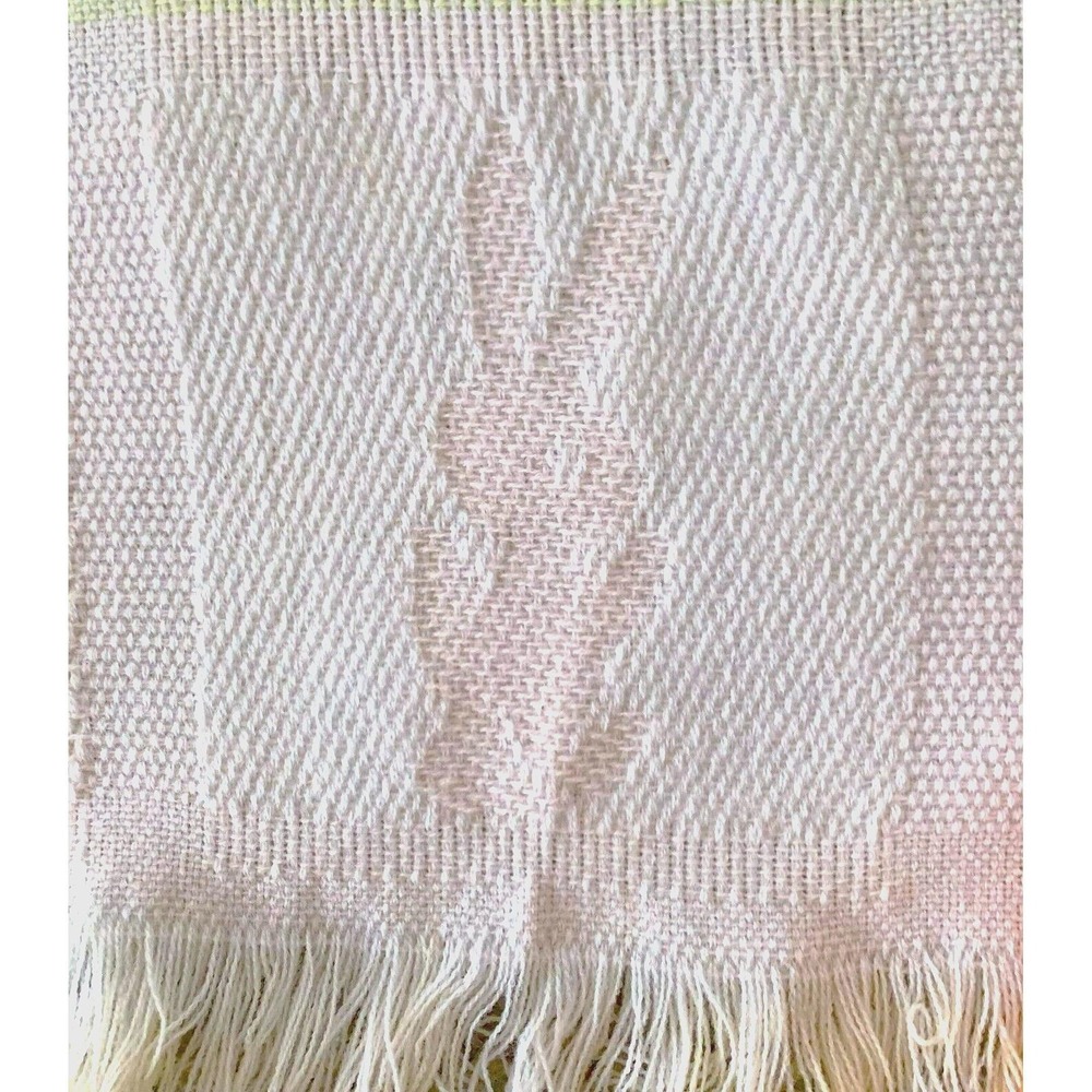 Baby Kisses BUNNY Child's Blanket Reverse Woven Fringed NOS Vintage 1960s Japan - Picture 5 of 9